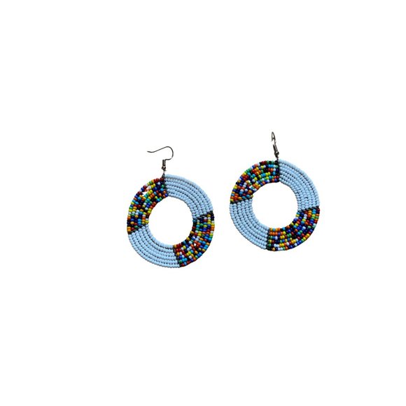 Ankara Beaded Earrings - Picture 3 of 16